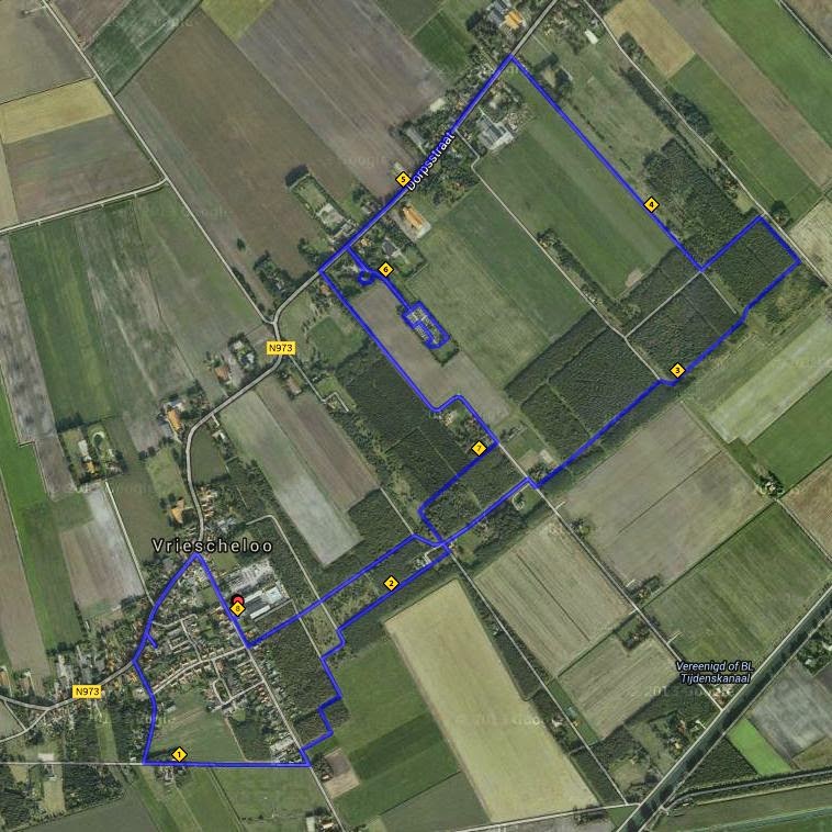 De wandelroute door het Engbert Drenthbos is 2.5km lang.